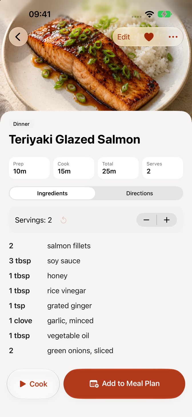 Teriyaki glazed salmon with servings and ingredients